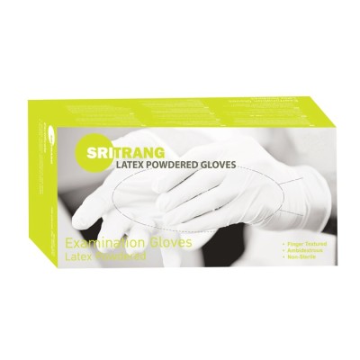 GANTS D'EXAMEN LATEX POUDRES S-M-L
