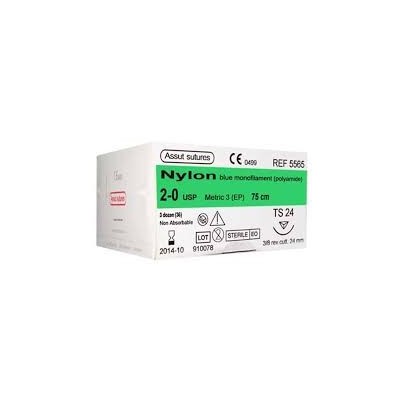 NYLON 2/0 CT 3/8 24MM 75CM